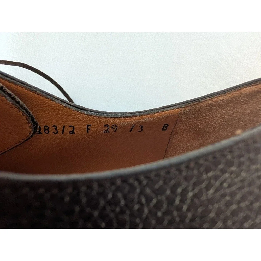 SALVATORE FERRAGAMO Mens Size 13D Brown Pebble Grain Leather Derby Shoes US